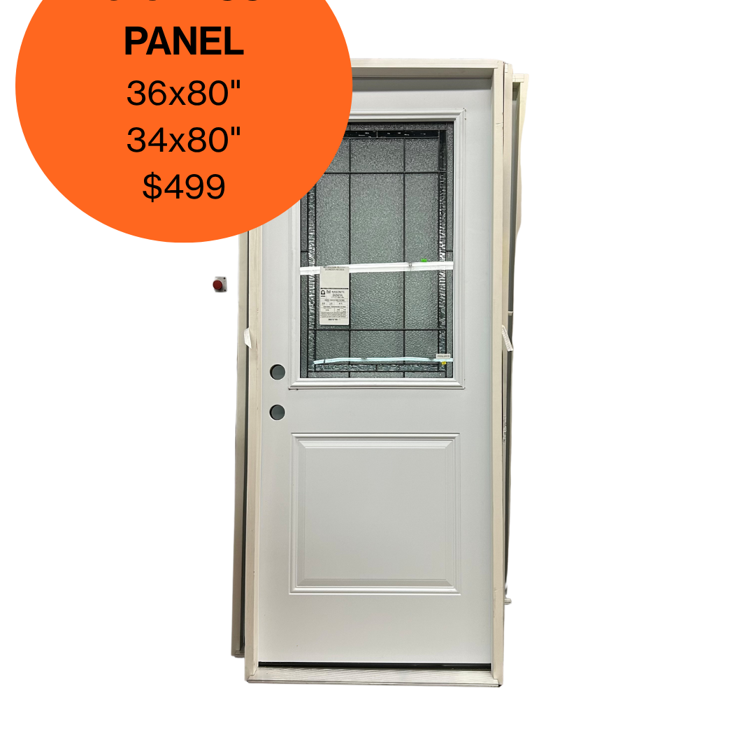 Steel Entry Door with Glass Insert - 32x80"