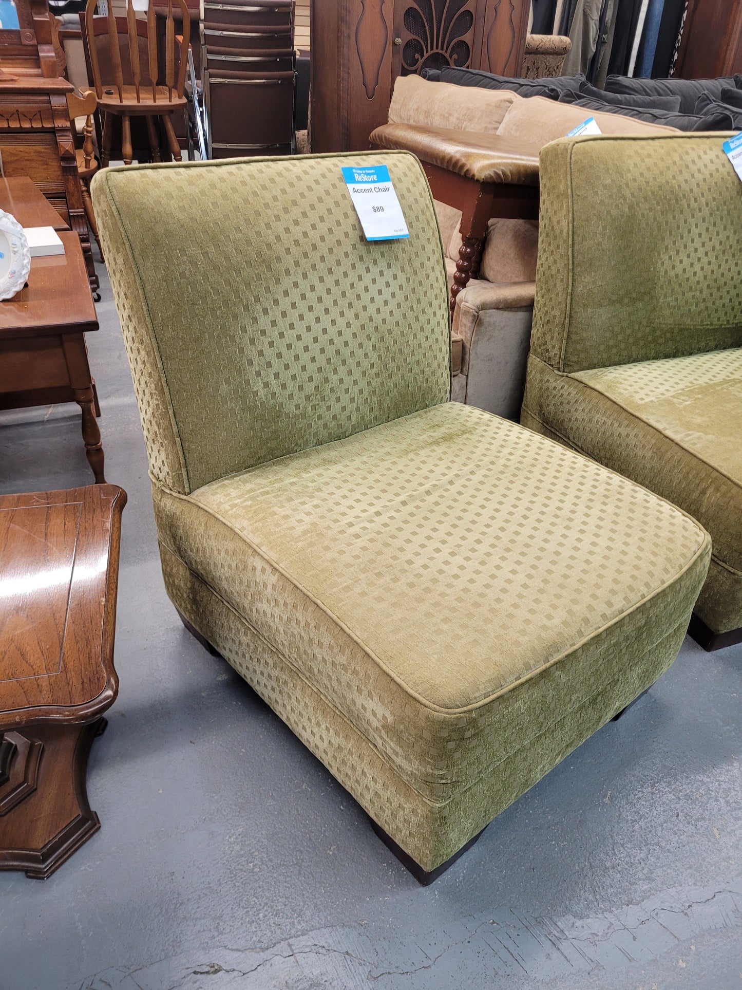 Modern Olive Green Accent Chair