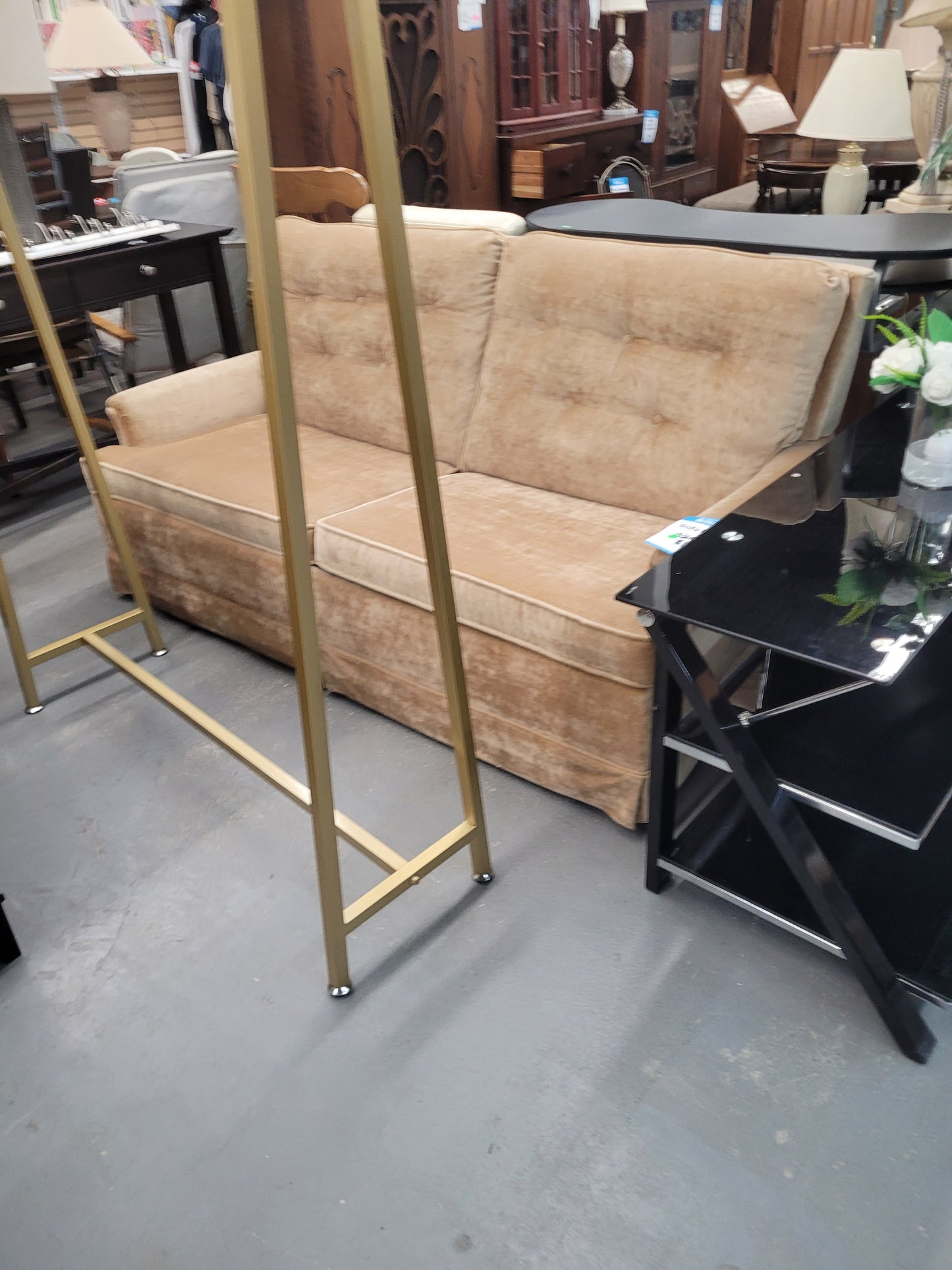 Beige Upholstered Sofa Bed