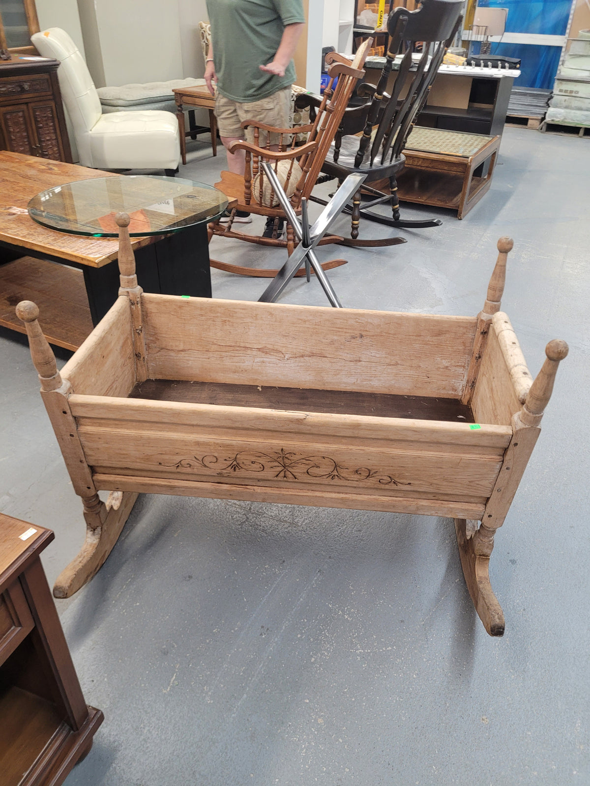 Vintage Wooden Rocking Cradle