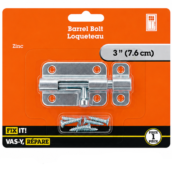 3" Zinc Barrel Bolt – Door & Gate Latch
