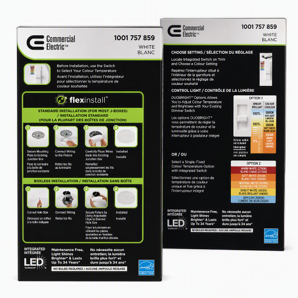 Commercial Electric LED DuoBright Surface Light Kit