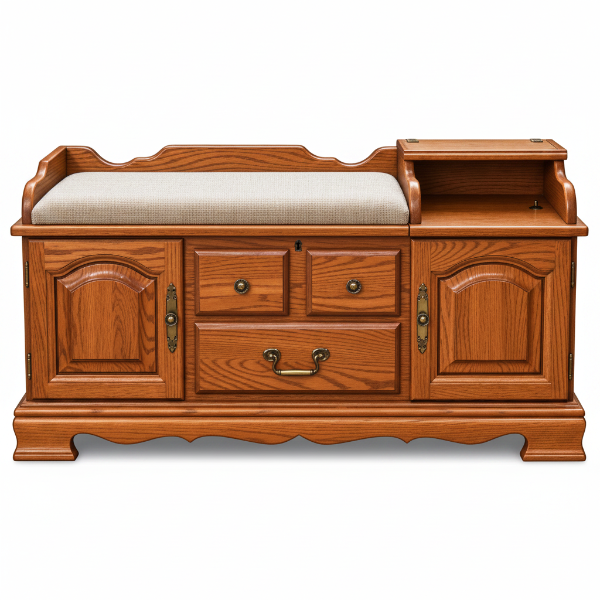 Vintage Oak Storage Bench/Window Seat