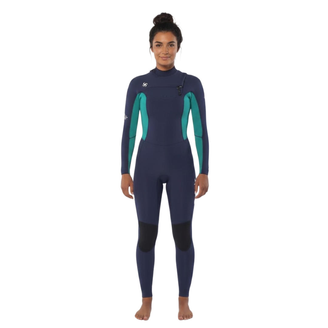 SISSTR 7 Seas 4/3 Chest Zip Wetsuit -Sz8– Strong Blue