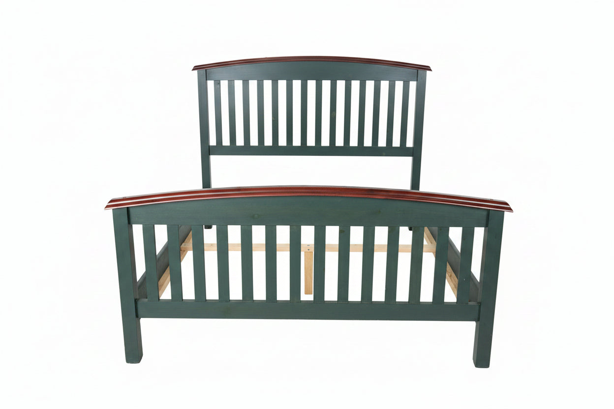 FOREST GREEN QUEEN BED FRAME