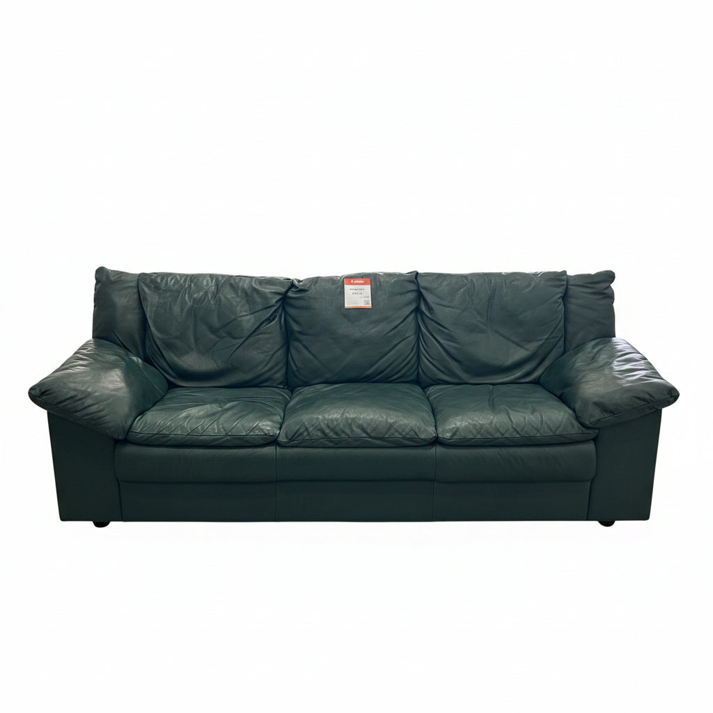 GREEN LEATHER COUCH