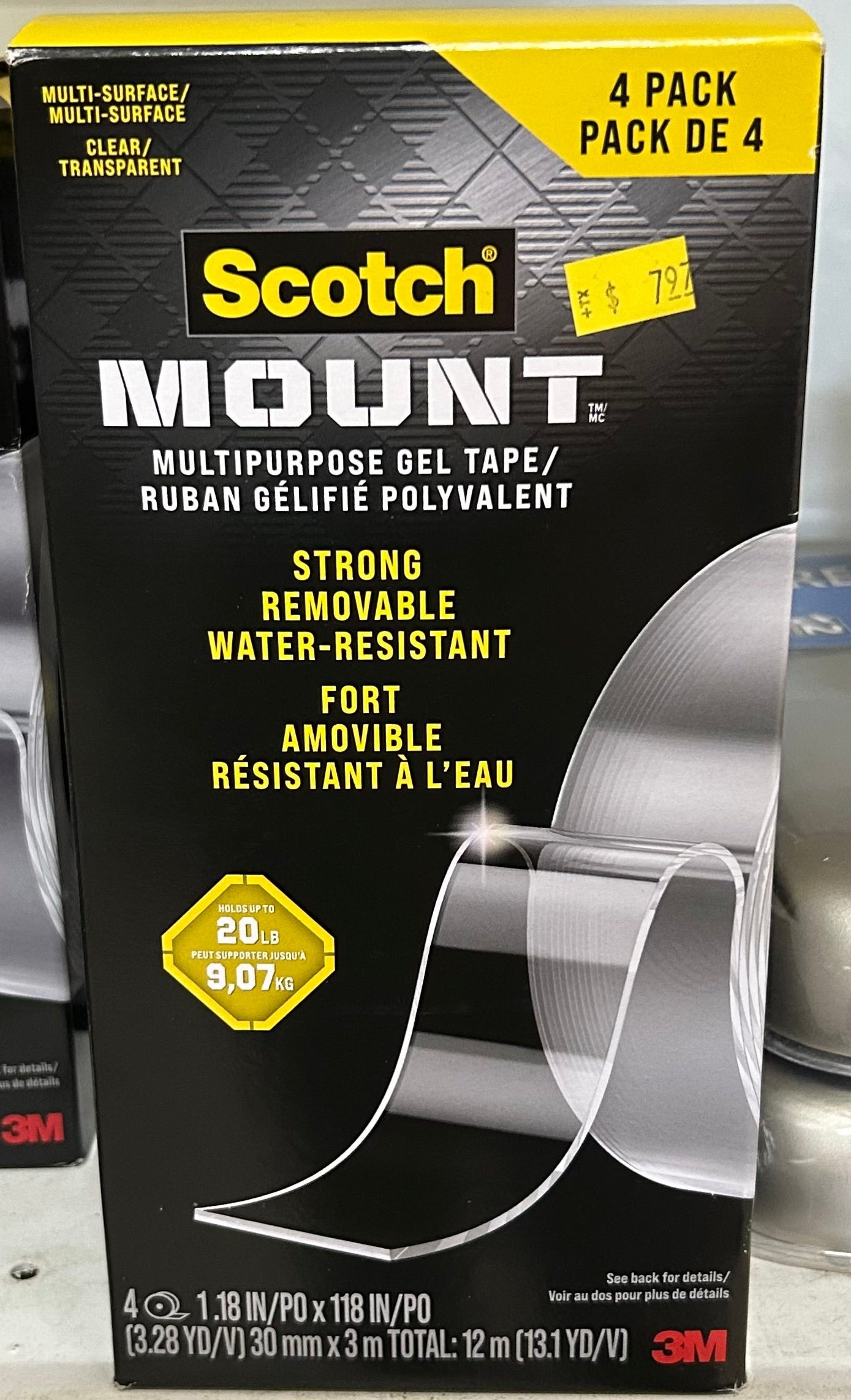 LQ - SCOTCH MOUNT MULTIPURPOSE GEL TAPE - 4 PACK