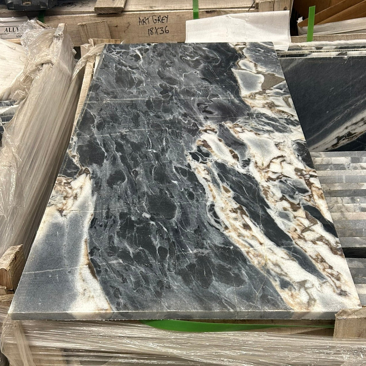 AllyStone "ART GREY" Natural Stone Tiles - 18" x 36"