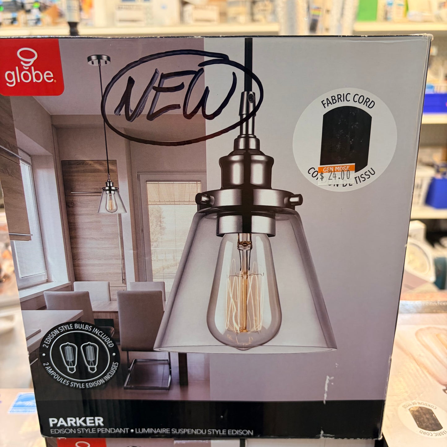 GLOBE- PARKER- EDISON STYLE PENDANT LIGHT