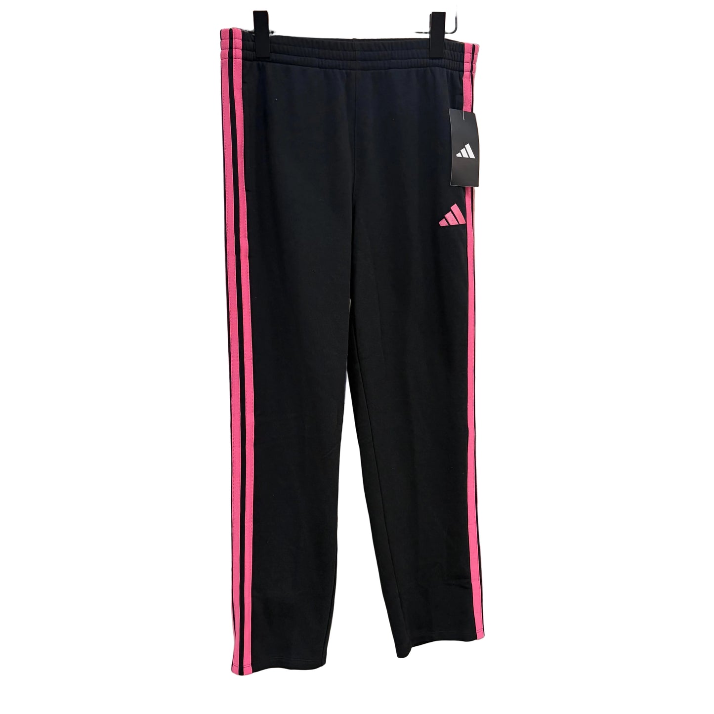 BLACK/PINK STRIPED KIDS ADIDAS JOGGERS