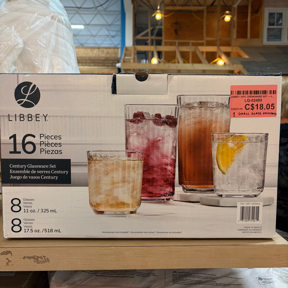 LIBBEY 16PC DRINKWARE SET — L26-6