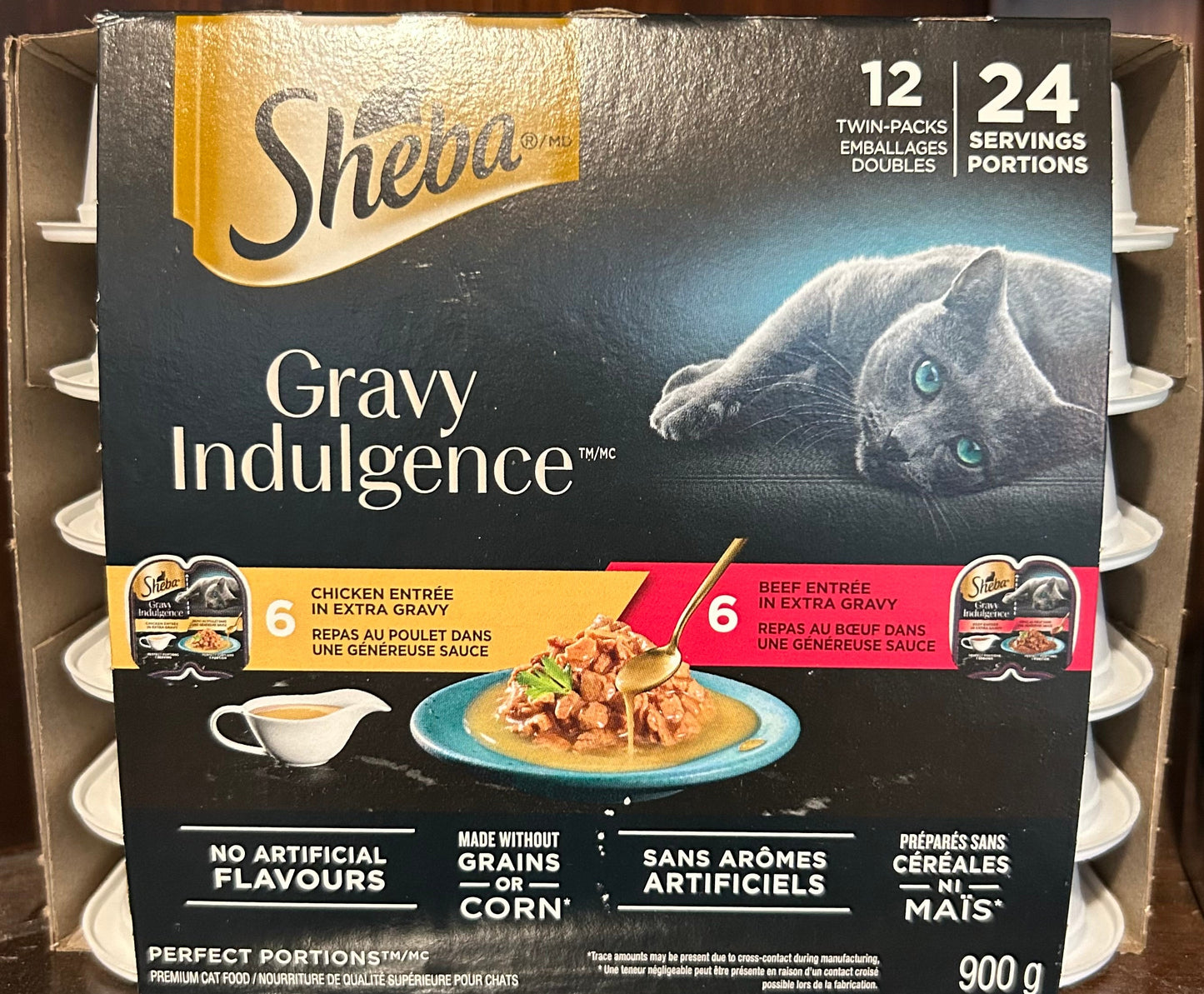 SHEBA GRAVY INDULGENCE CAT FOOD 12 TWIN PACK
