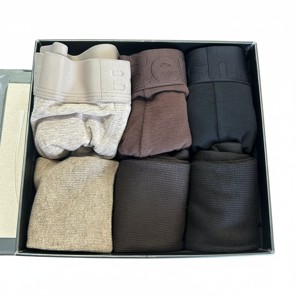 3 PAIRS OF BOXER BRIEFS + 3 PAIRS OF SOCKS - MENS MEDIUM