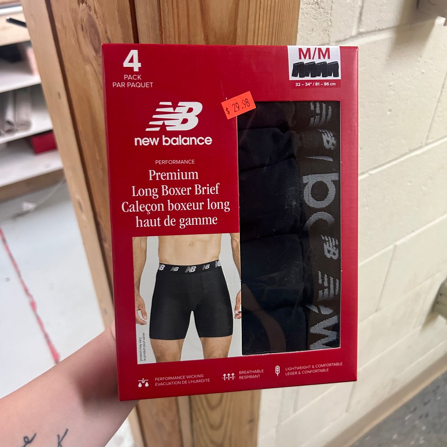 NEW BALANCE BOXER BRIEFS - MENS MEDIUM