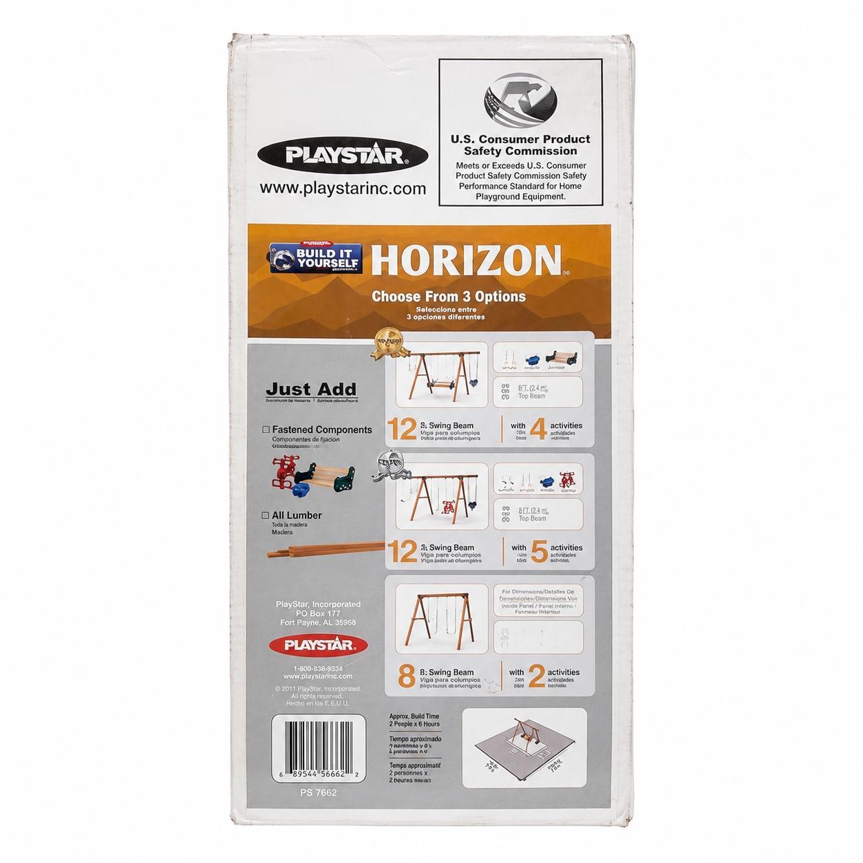 PlayStar Horizon DIY Wooden Swing Set Kit – Build Your Own Backyard Adventure!