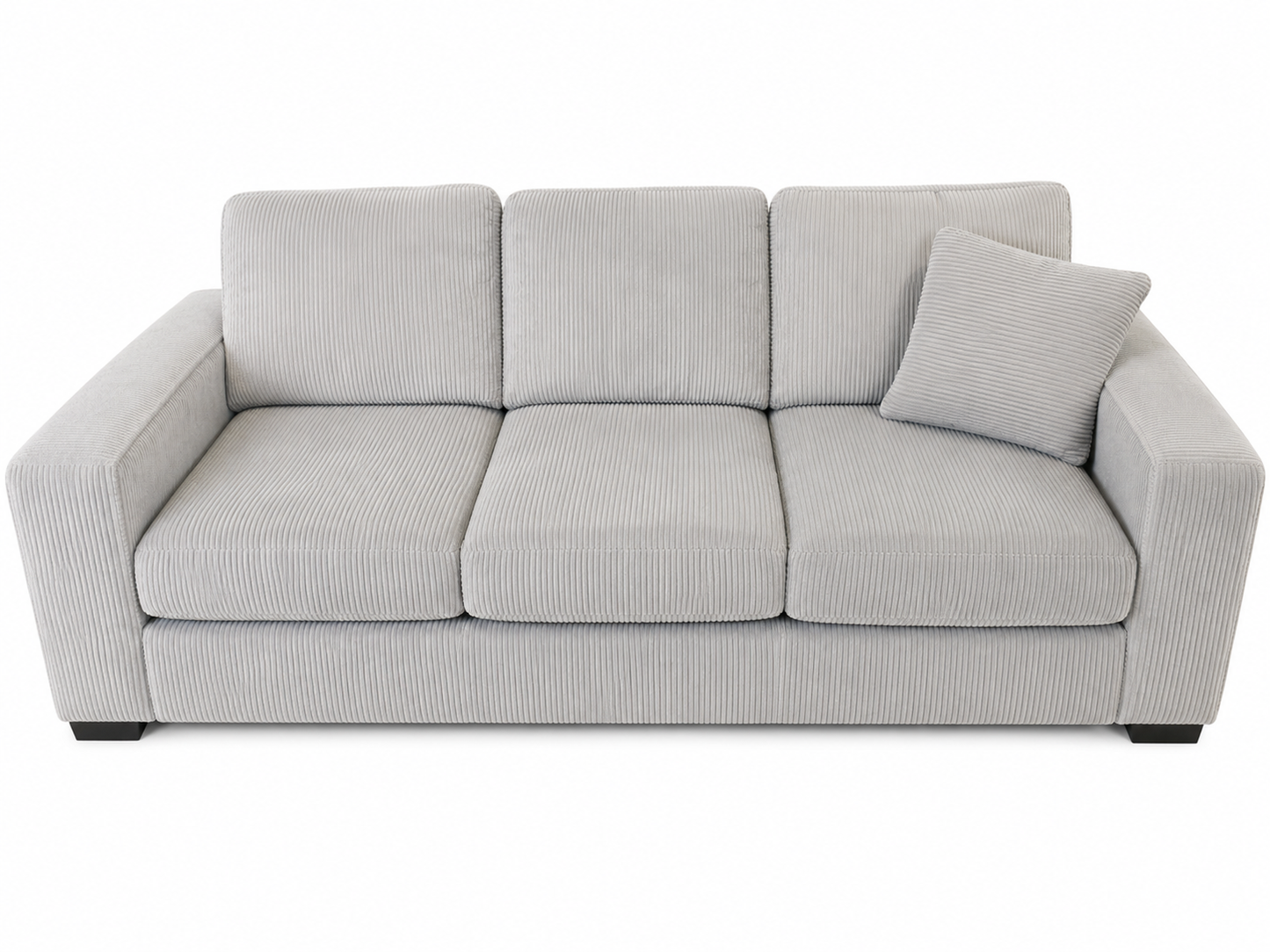 Light Gray Corduroy Sofa – 93" × 42" × 32"