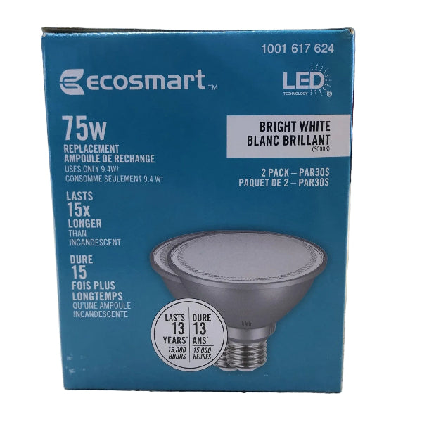 EcoSmart LED PAR30S Adjustable Beam Light Bulbs - 2 pack