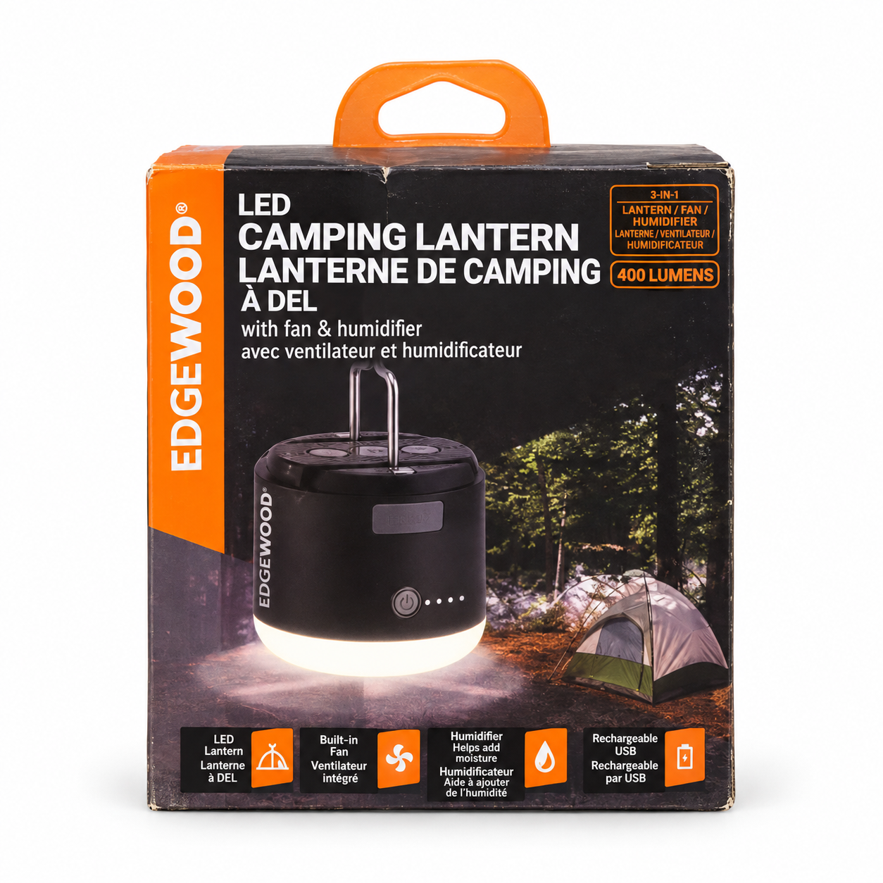 Edgewood 3-in-1 LED Camping Lantern, Fan and Humidifier
