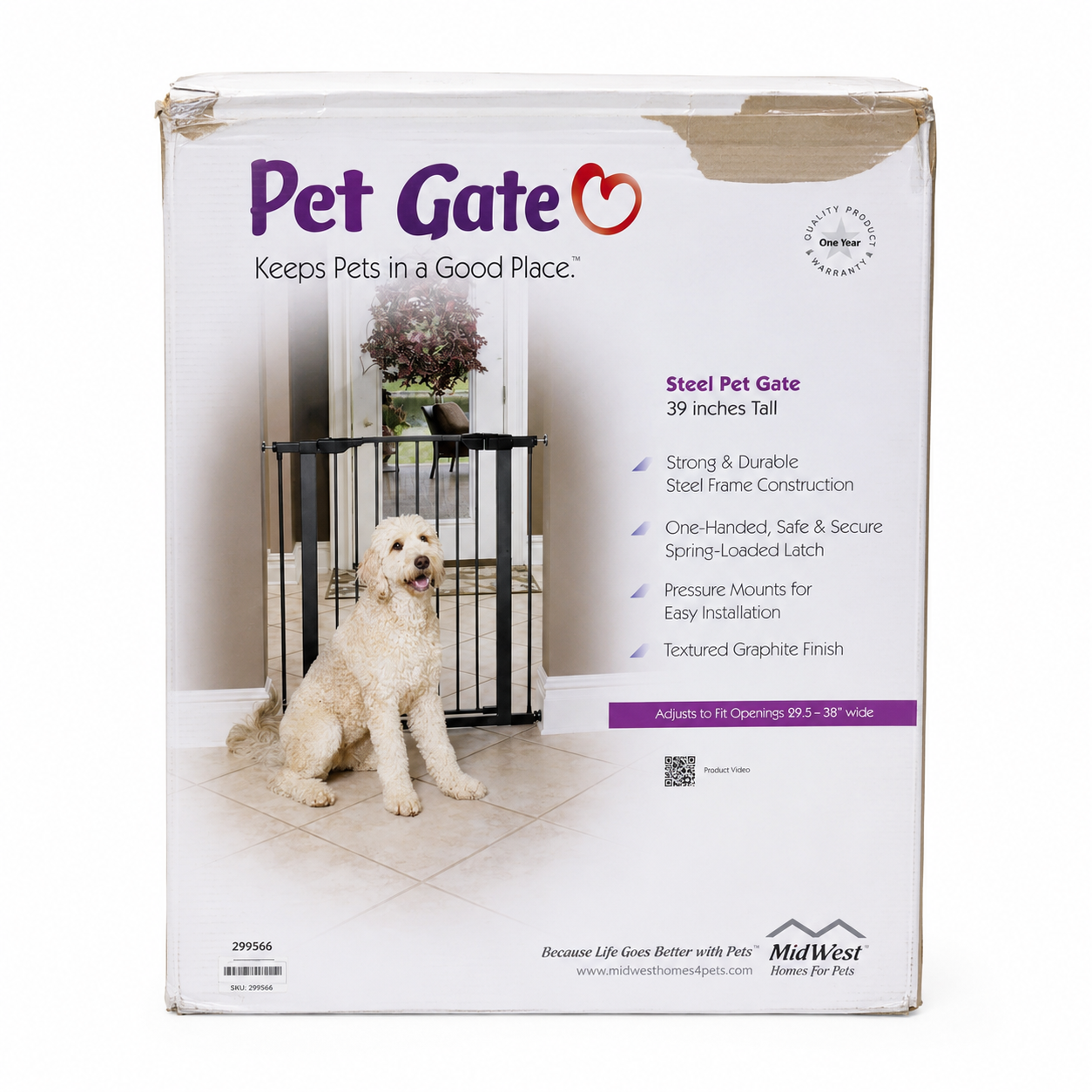 Pet Gate Steel Pet Gate – 39" Tall