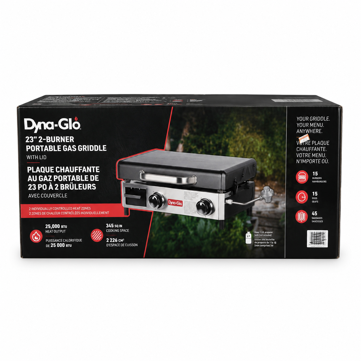Dyna-Glo 23" 2-Burner Portable Gas Griddle with Lid