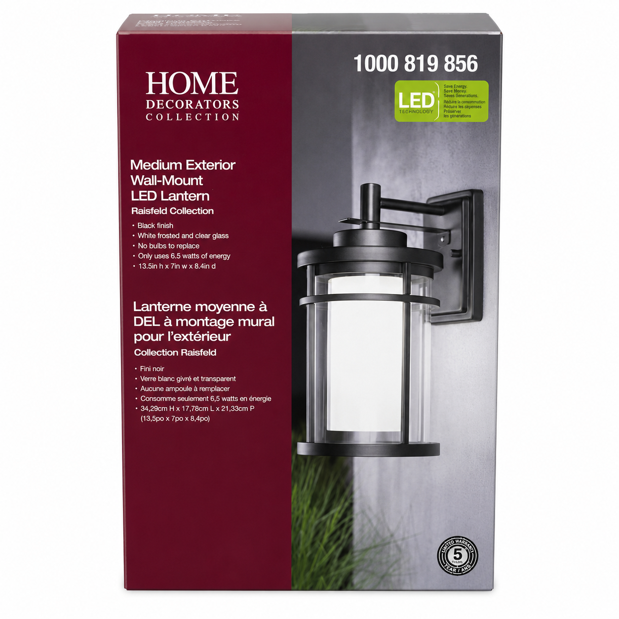 Exterior Wall-Mount LED Lantern
