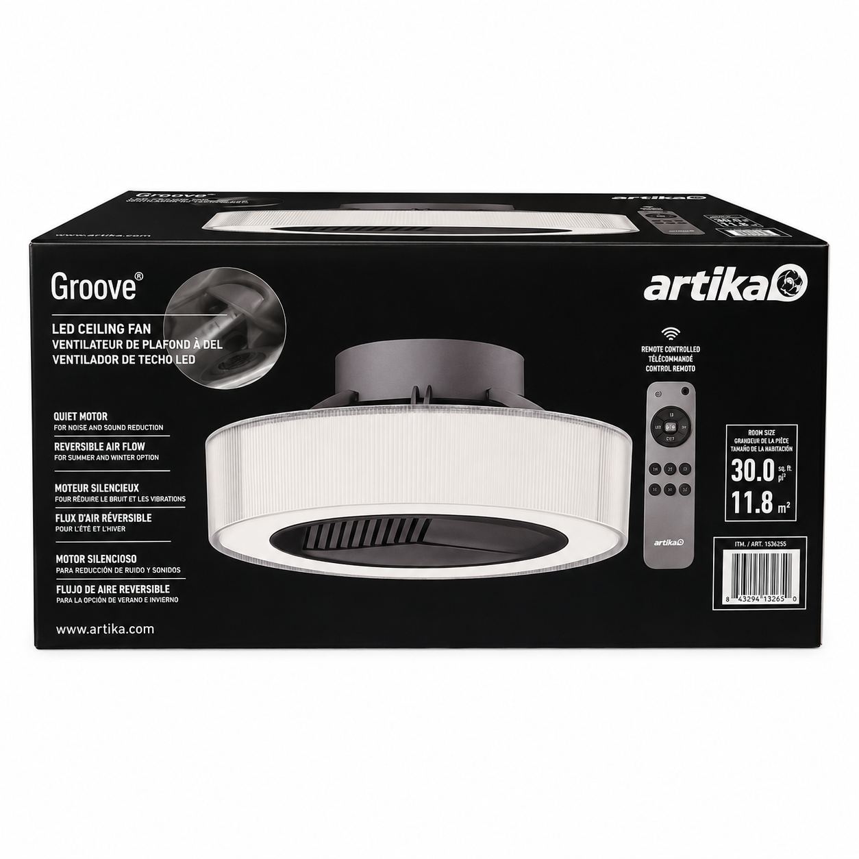 Artika Groove LED Ceiling Fan with Integrated LED Light