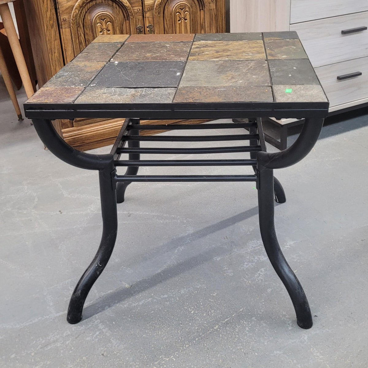 Rustic Mosaic Tile Side Table