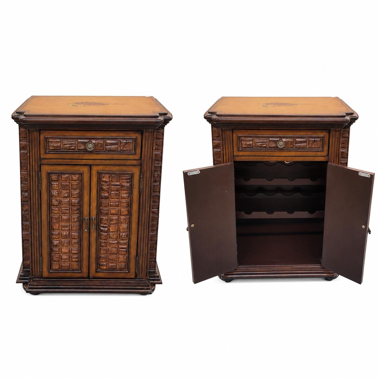 Ornate Wooden Wine Cabinet