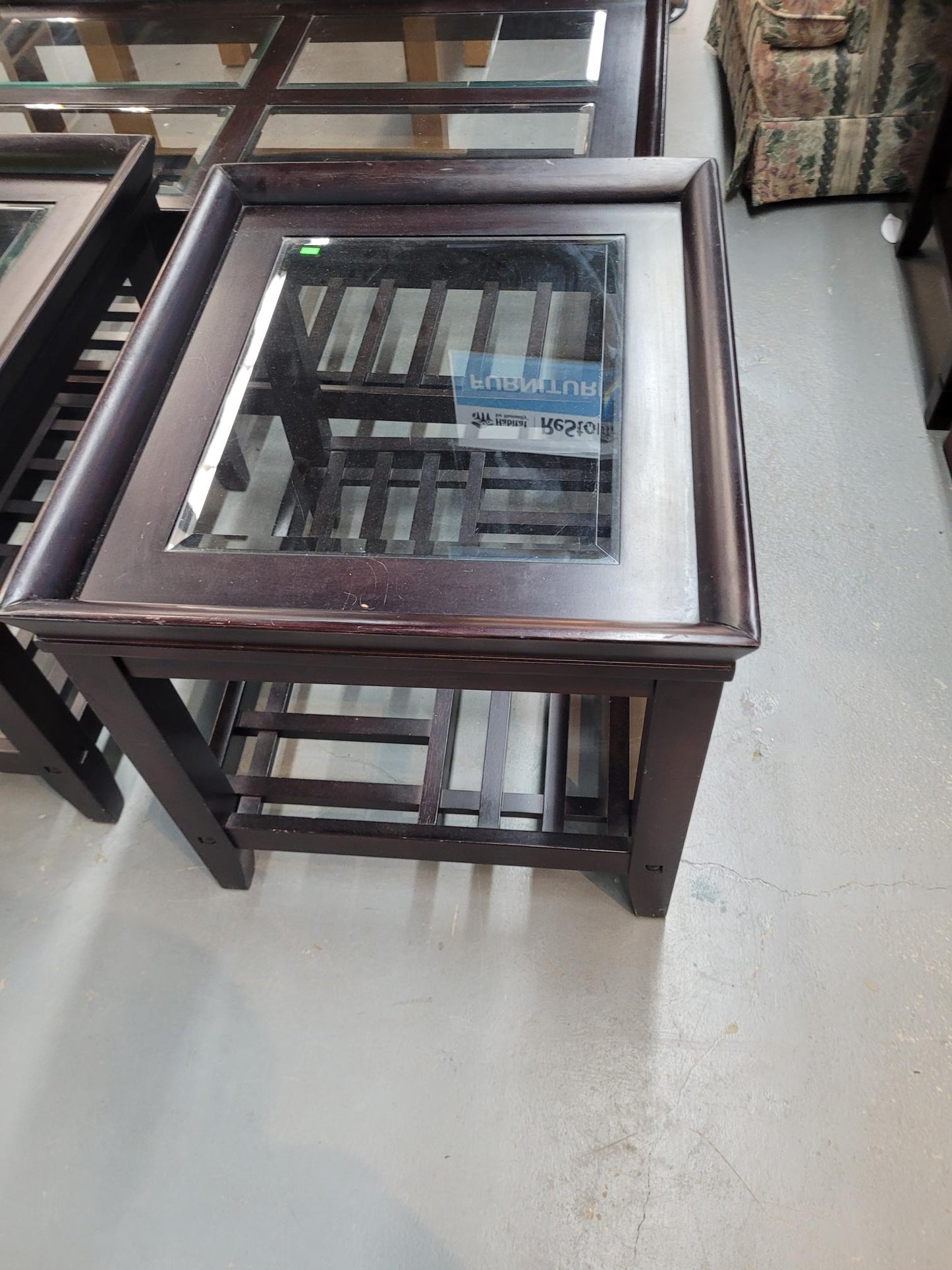 Wood and Glass Side Table