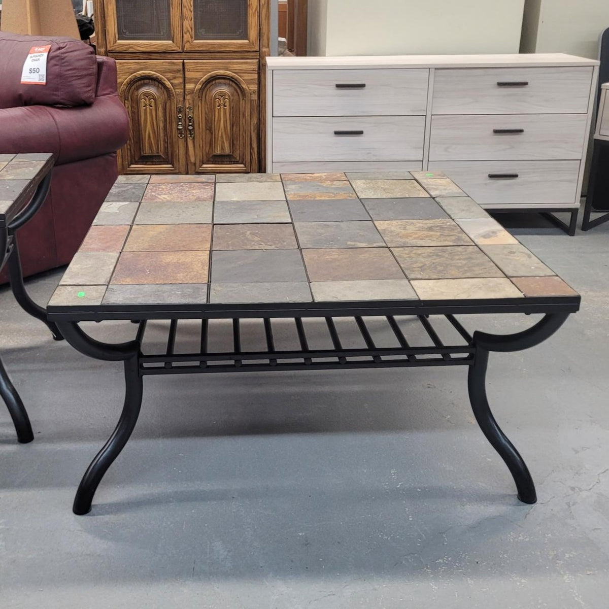 Rustic Mosaic Tile Coffee Table
