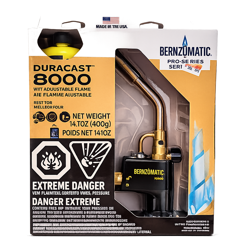Bernzomatic Duracast 8000 Propane Torch Kit – Adjustable Flame