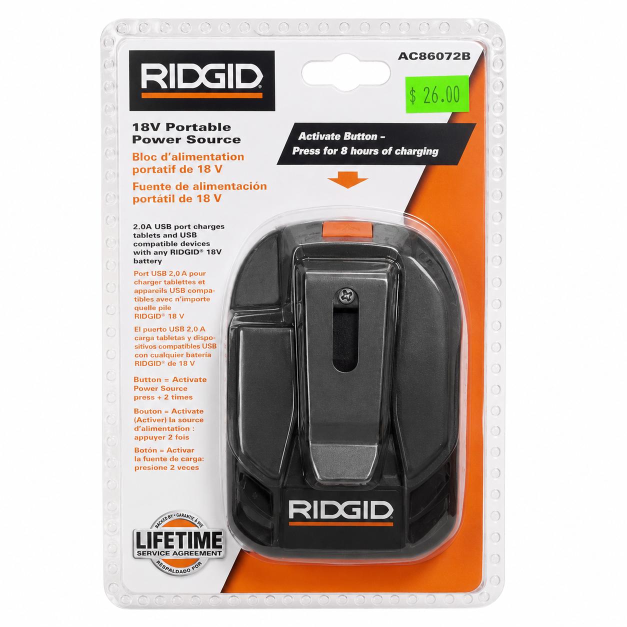 RIGID 18V Portable Power Source