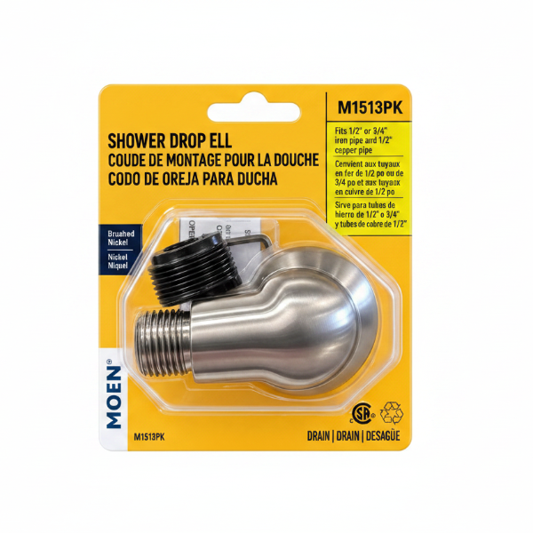 Moen M1513PK Shower Drop Ell – Brushed Nickel