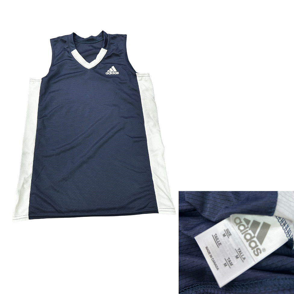 ADIDAS Athletic Tank - Navy Blue with White Stripe- Youth