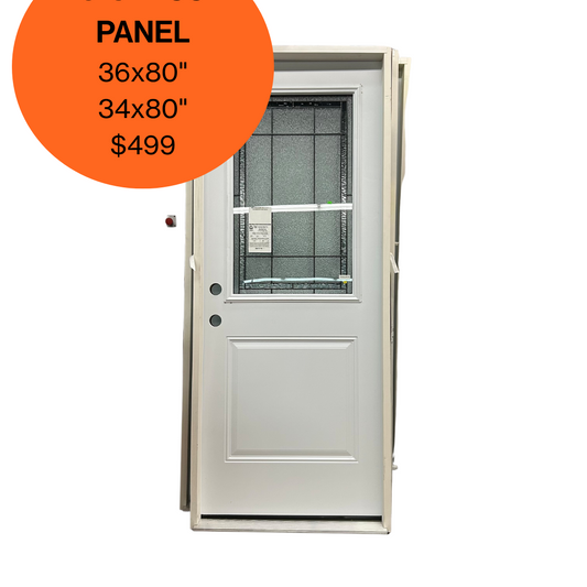 Steel Entry Door with Glass Insert - 32x80"