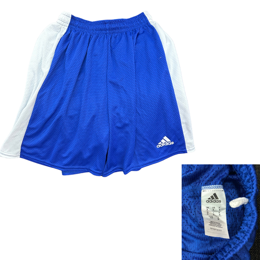 ADIDAS Athletic Shorts - Royal Blue with White Stripe- Youth XS