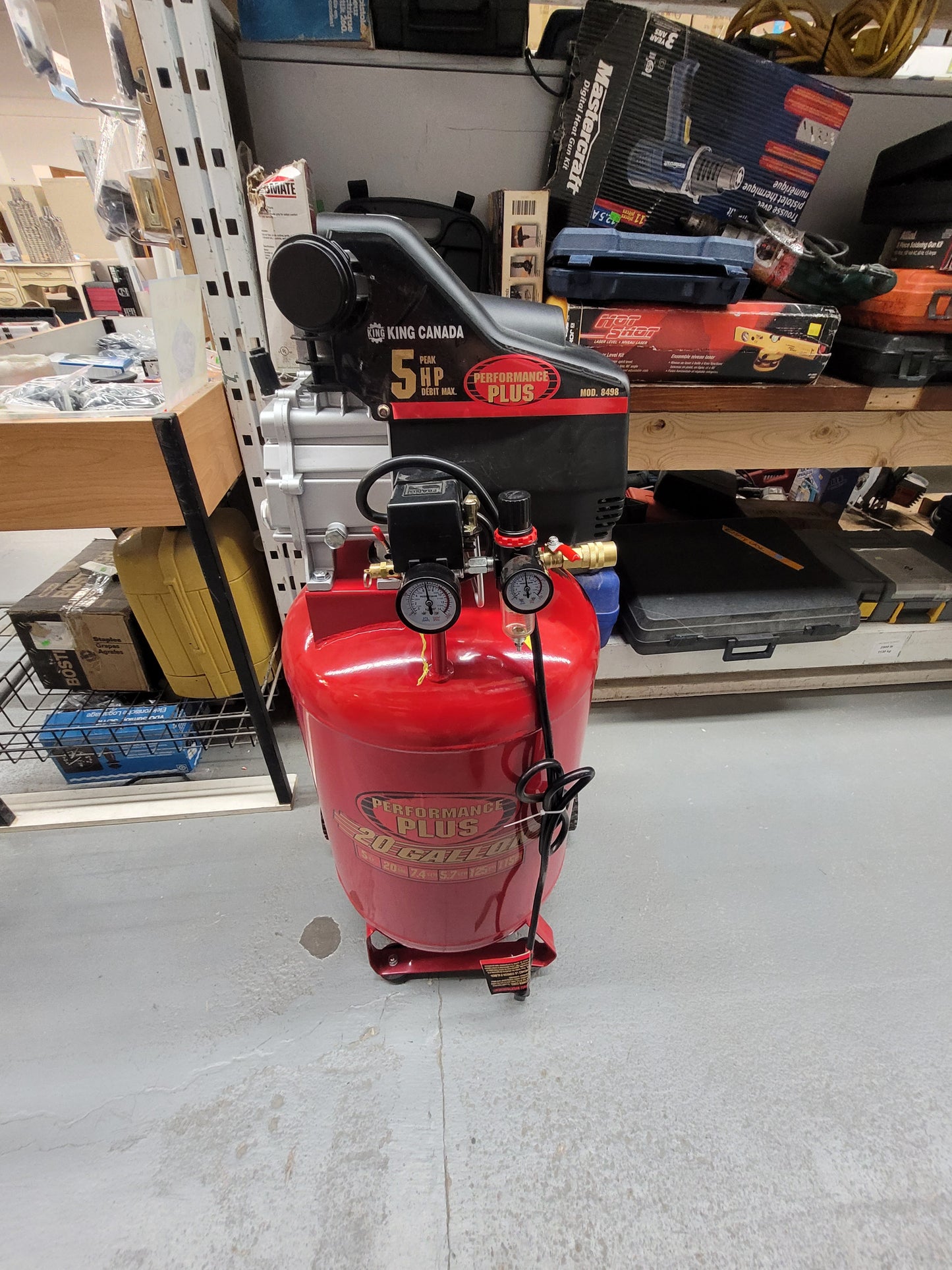 King Canada Performance Plus 20-Gallon Air Compressor – 5 Peak HP