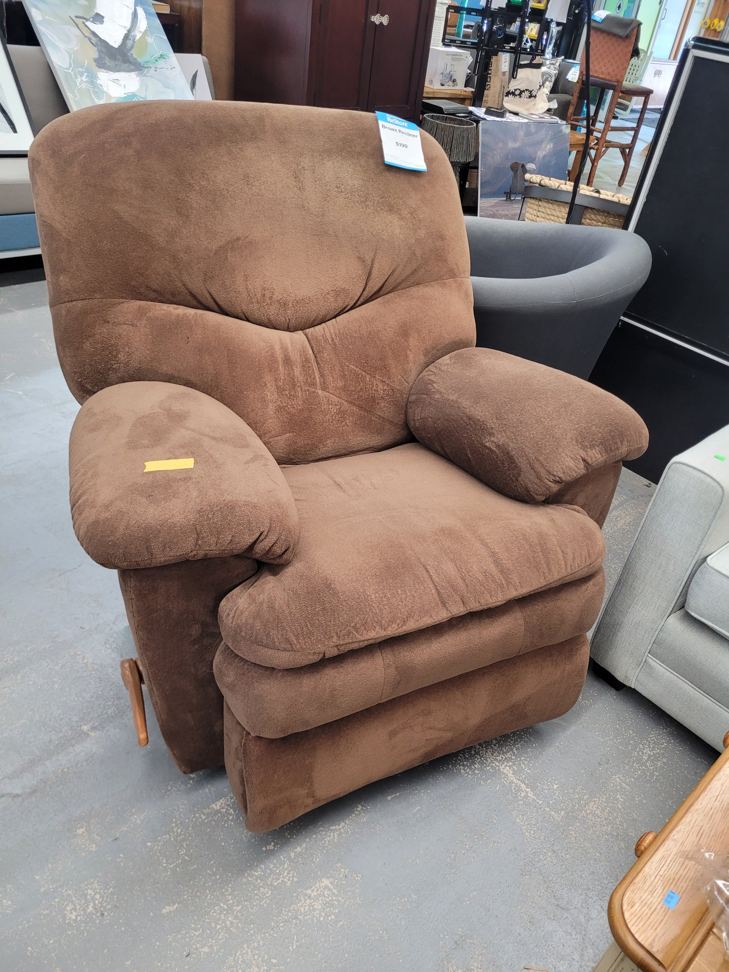 Brown Plush Recliner Chair
