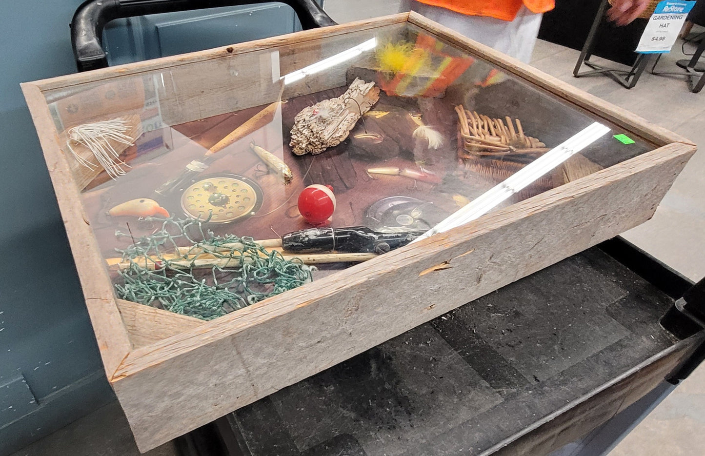 Vintage Fishing Shadow Box Display