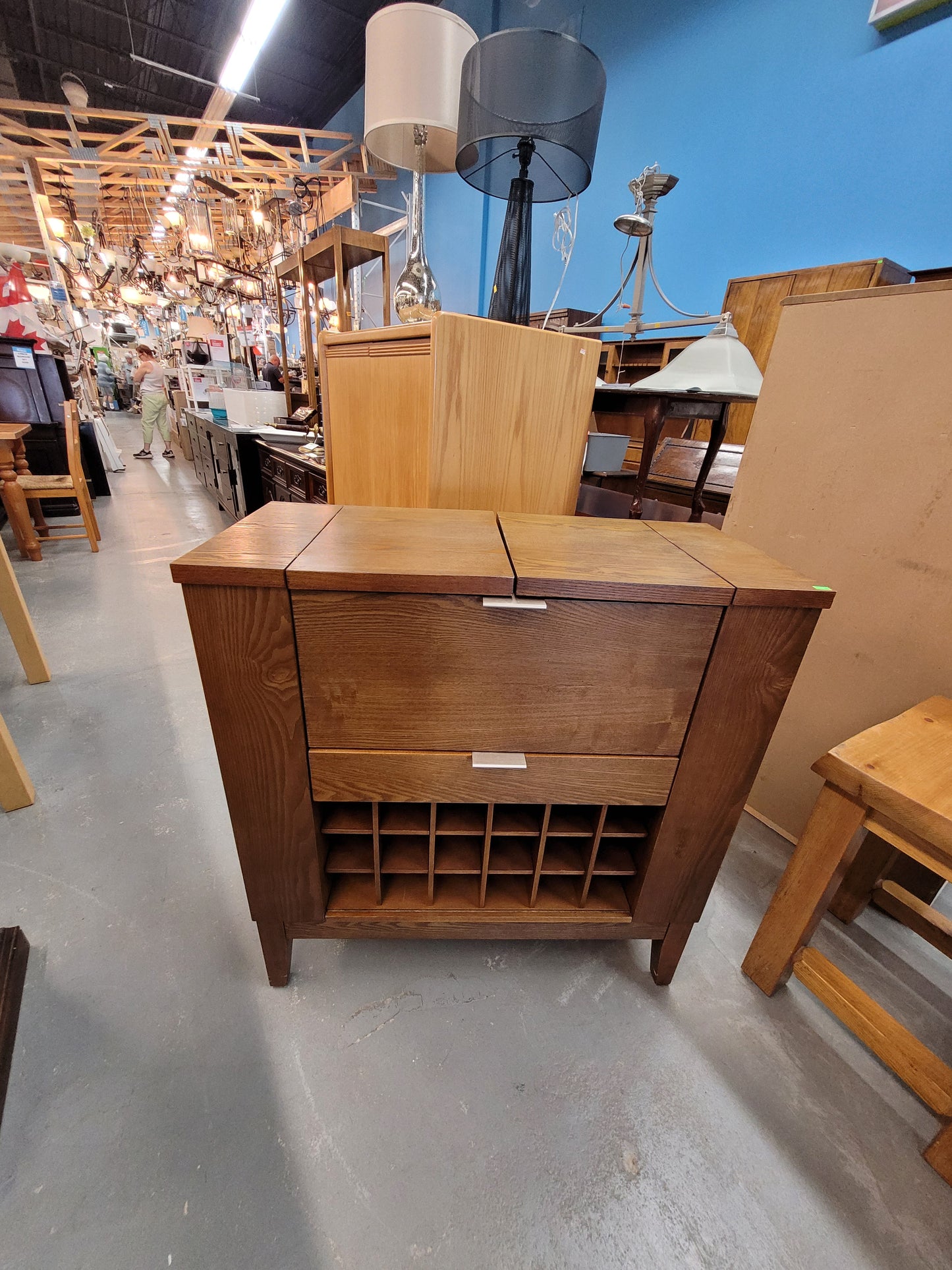 Modern Wine & Bar Cabinet with Hidden Storage
