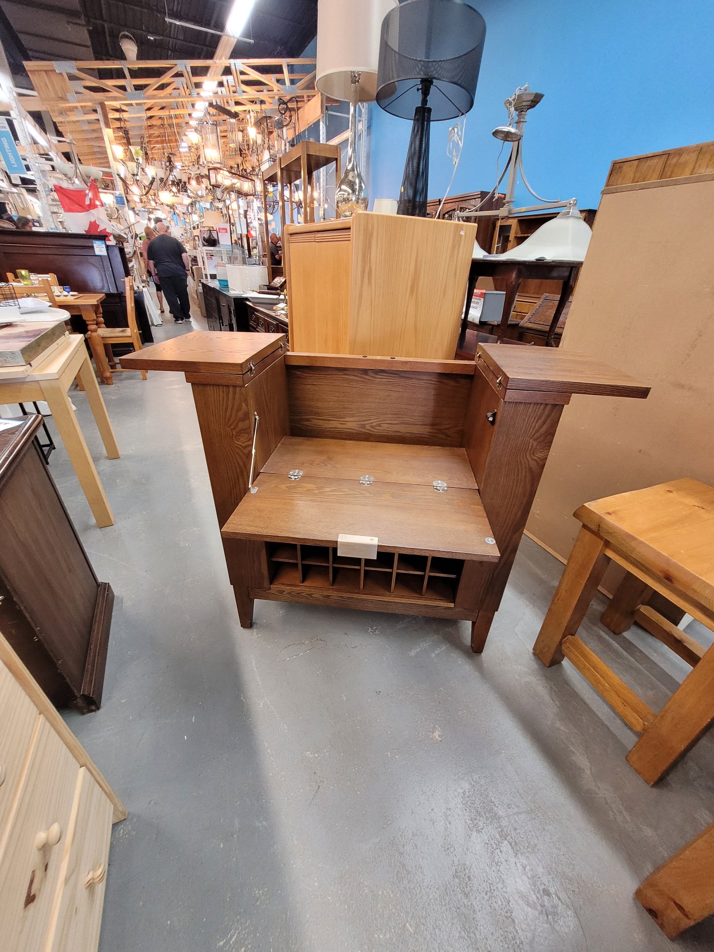 Modern Wine & Bar Cabinet with Hidden Storage