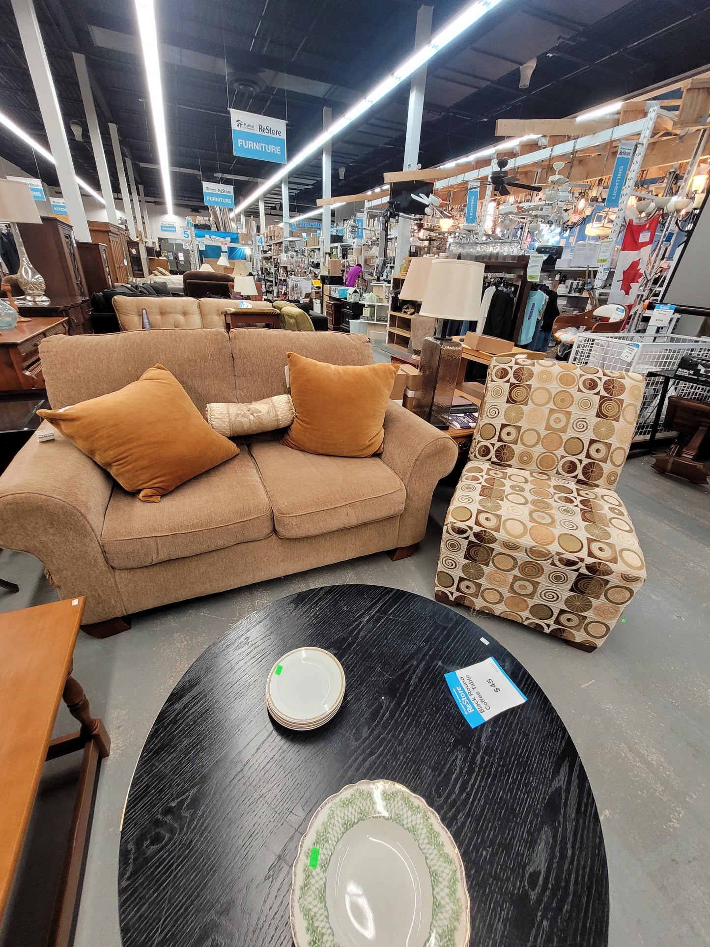 Geometric Pattern Armless Accent Chair