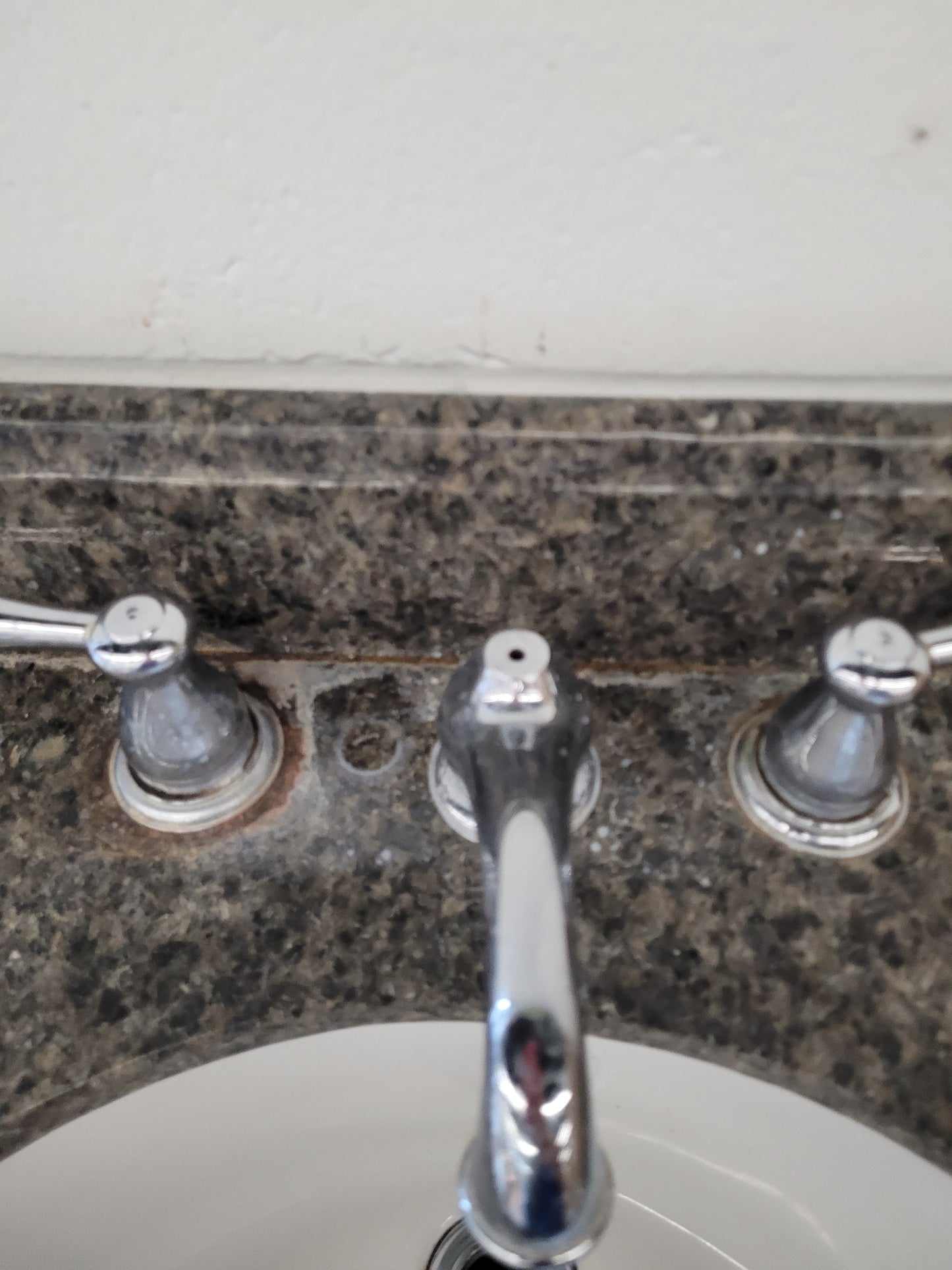 Dark Wood Bathroom Vanity with Granite Top