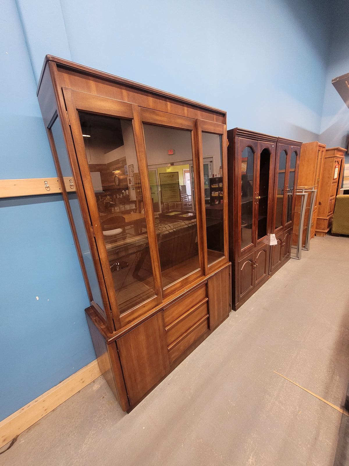 Wooden Glass-Front Display Cabinet