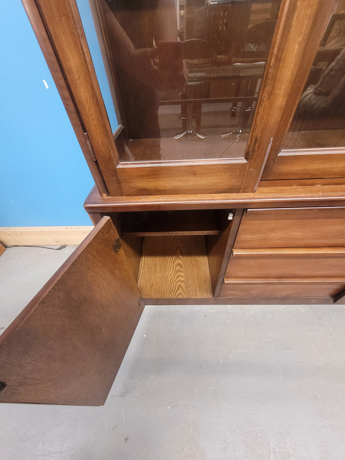 Wooden Glass-Front Display Cabinet