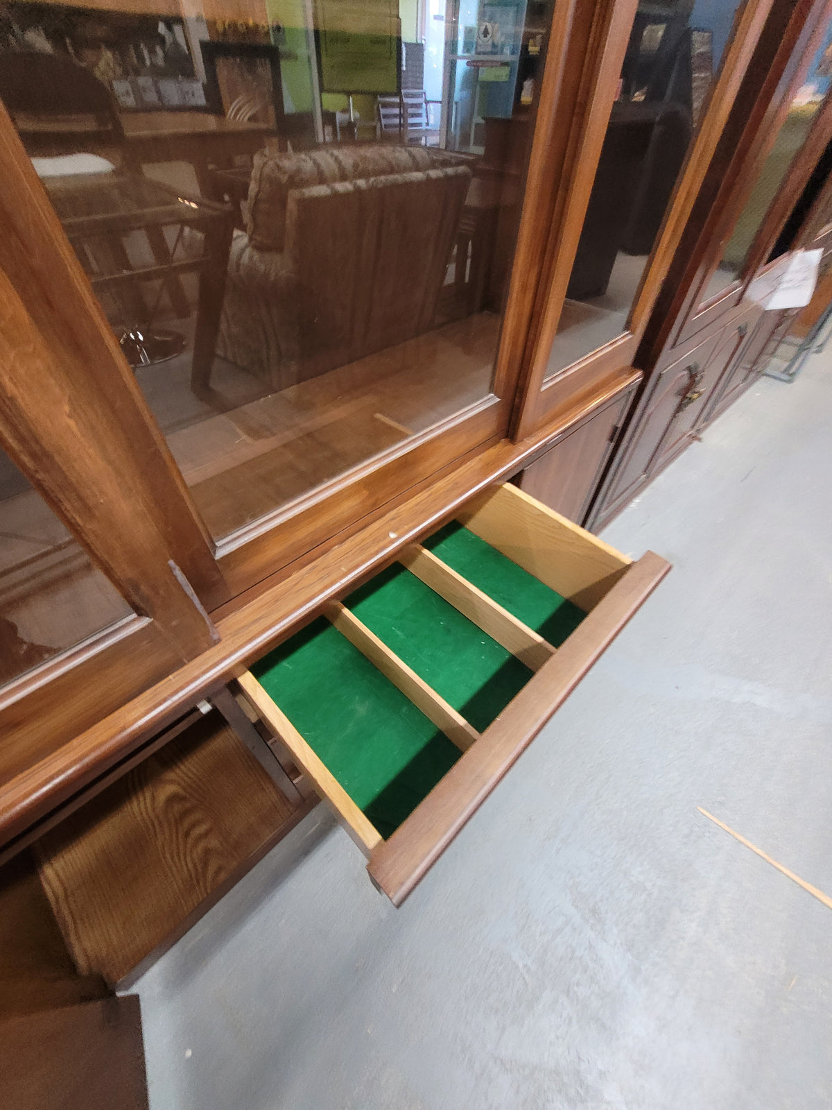Wooden Glass-Front Display Cabinet