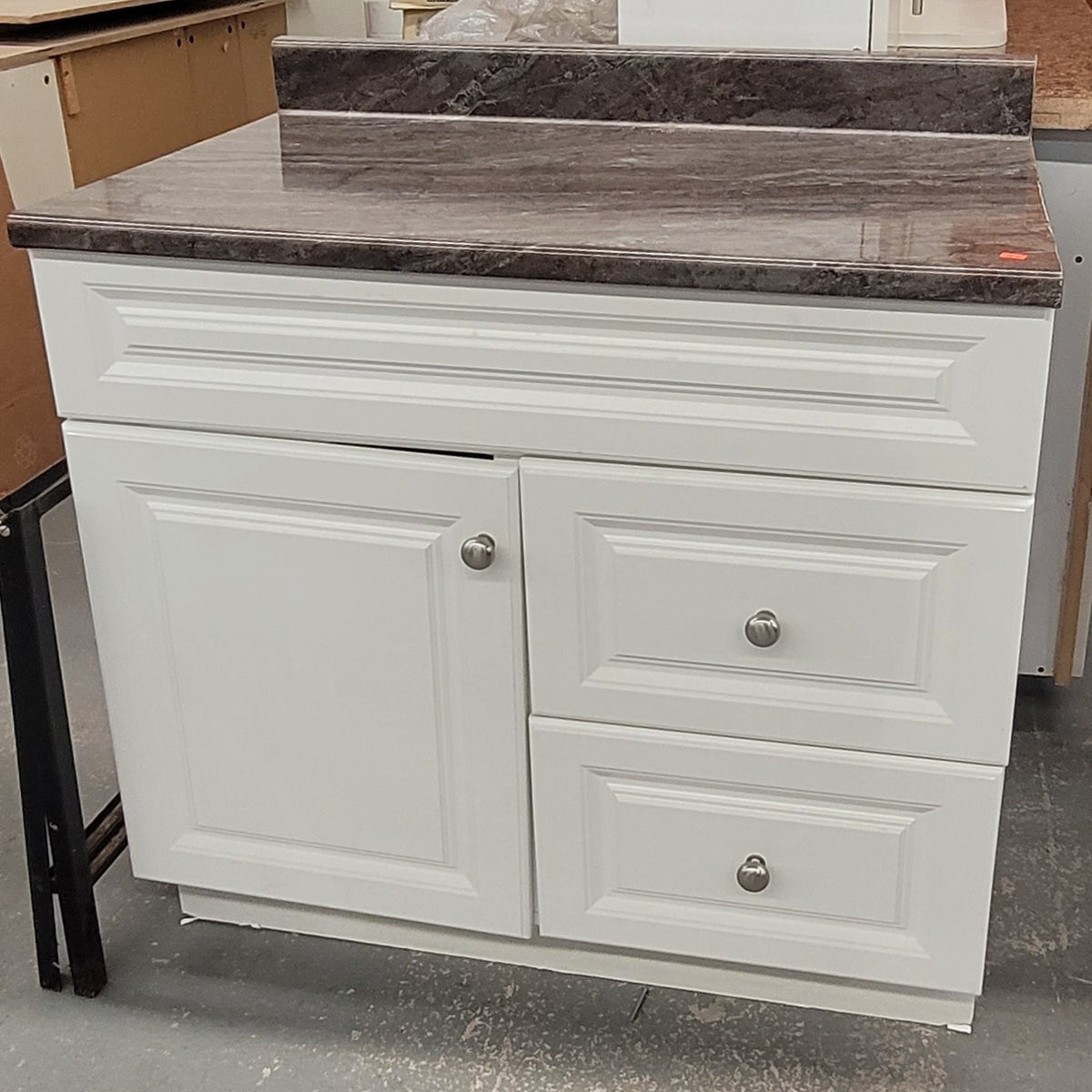 White Storage Cabinet with Countertop sk058