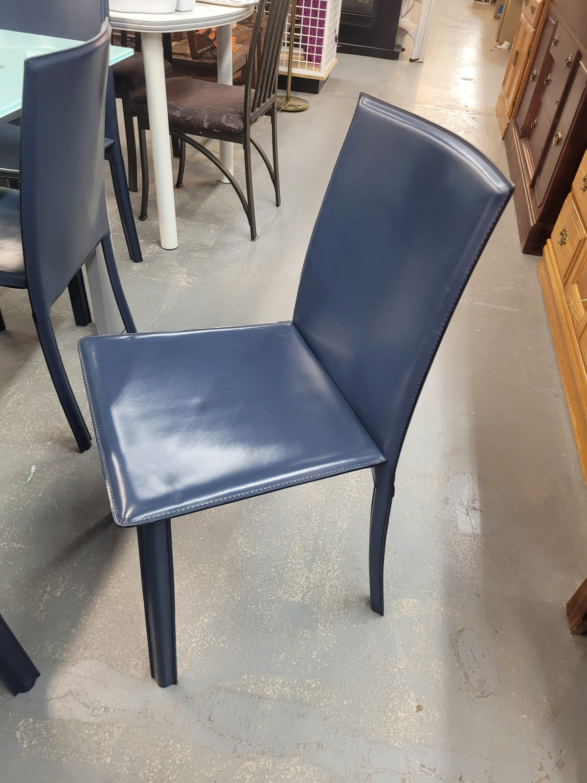 Glass-Top Dining Table with Six Chairs