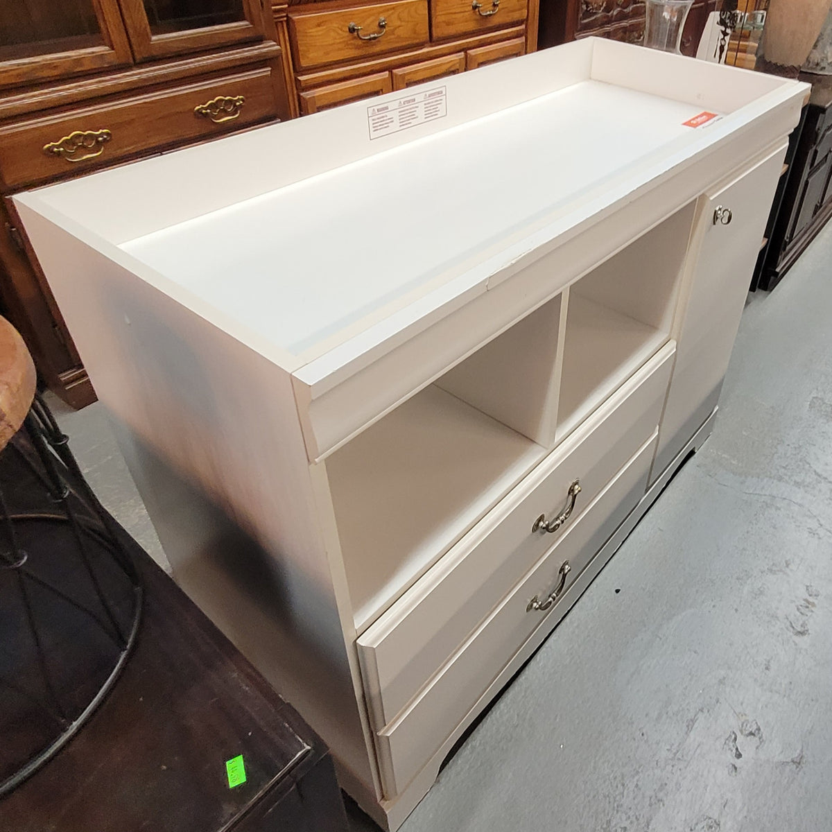 White Changing Table with Drawers and Storage