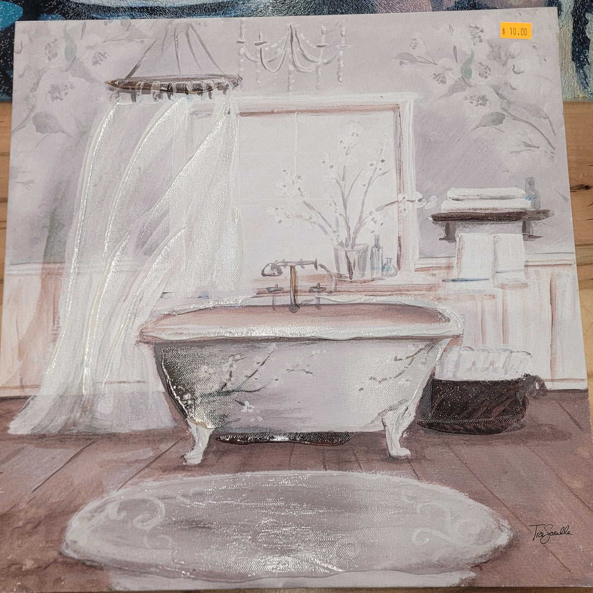 Vintage-Inspired Clawfoot Bathtub Canvas Wall Art